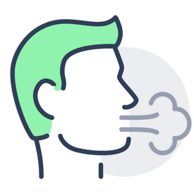 Man breathing easy because Good Bacteria Cleaners have no chemicals therefore no risk to your lungs being damaged.