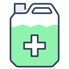 Non-toxic Cleaner in Bottle with Cross Signifying Safety